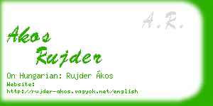 akos rujder business card